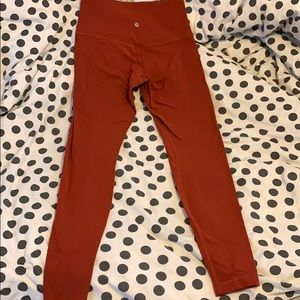 Lululemon align pant 28” size 8 color:burnt brick